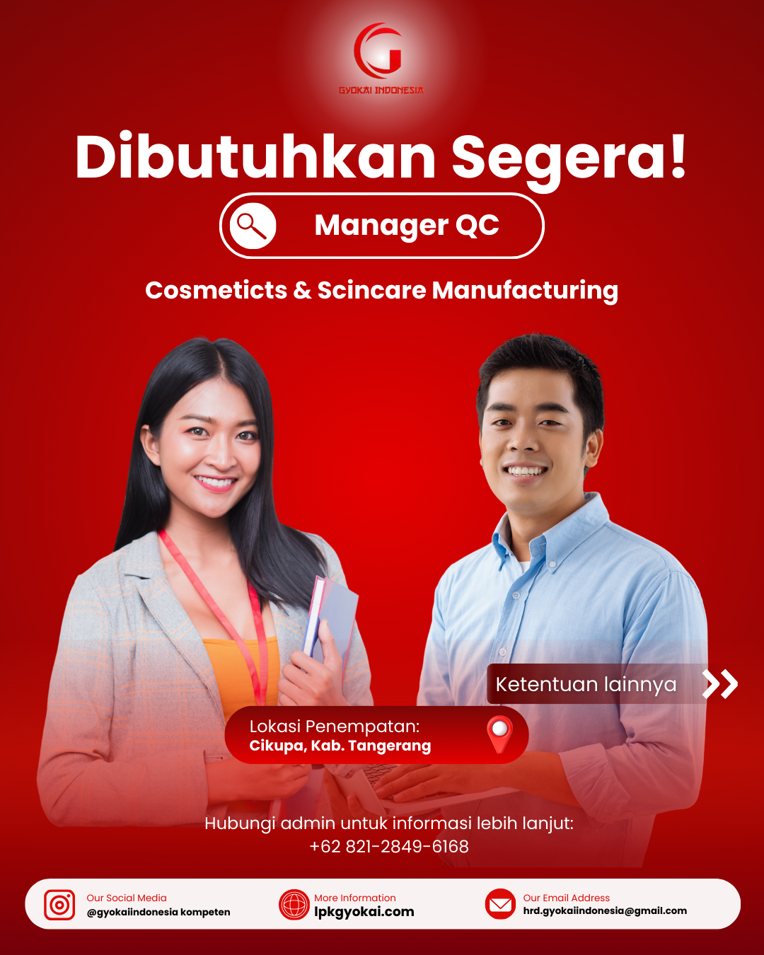 Manager QC (Cosmeticts dan Scincare Manufacturing)